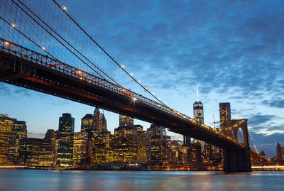 Low angle view of suspension bridge