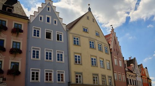 Low angle view of buildings against sky