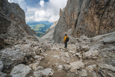 Scenic view of rocky mountains against sky