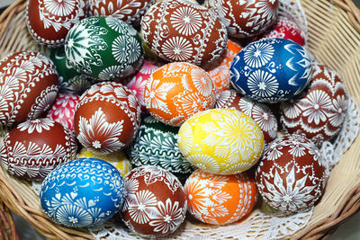 High angle view of multi colored candies