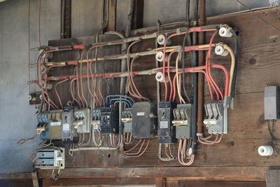 Old switchboard in historic sake brewery