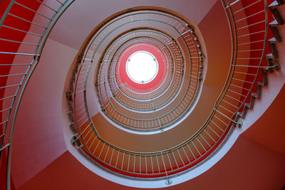 Low angle view of spiral stairs