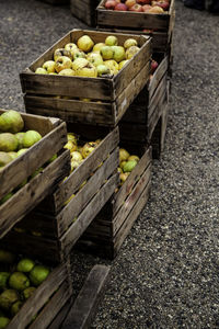 Apples in crates