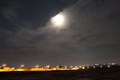 Scenic view of sea against sky at night