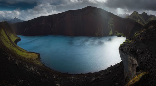 Panoramic view of mountains against sky