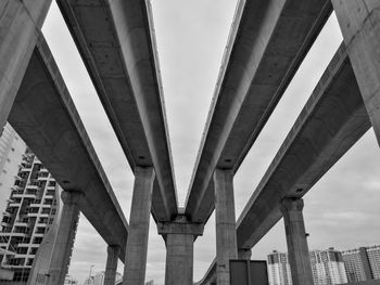 Low angle view of bridge against sky