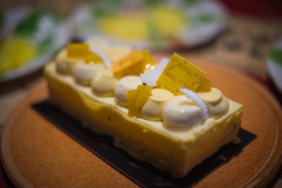 Close-up of cake in plate