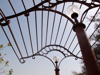 Low angle view of chain swing ride