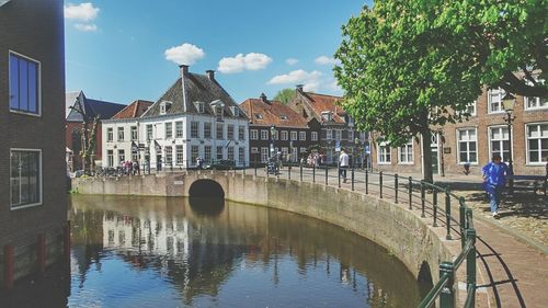 View of canal along buildings