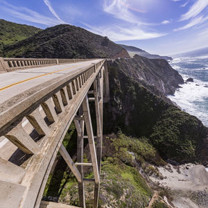 High angle view of bridge over sea