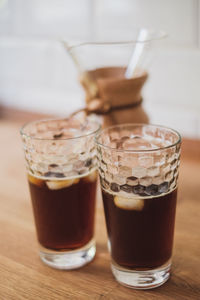 Close-up of coffee on table