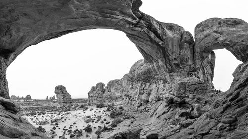 View of rock formation against sky