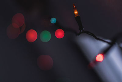 Close-up of illuminated christmas lights