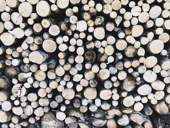Full frame shot of logs