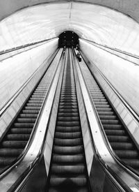 High angle view of escalator