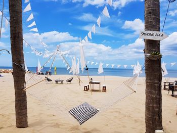 Scenic view of beach against sky