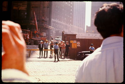 People walking in city