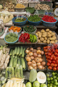 Full frame shot of vegetables for sale at market stall