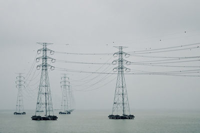High voltage line at sea