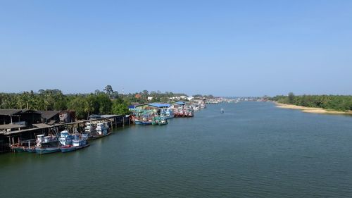 Scenic view of river against clear sky