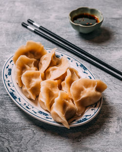 Close-up of food in plate on table