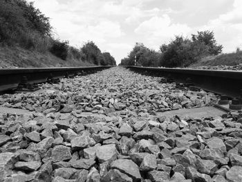 Surface level of railroad track