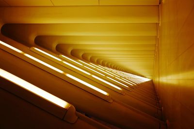 Low angle view of illuminated escalator