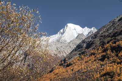 Scenic view of mountains against clear sky