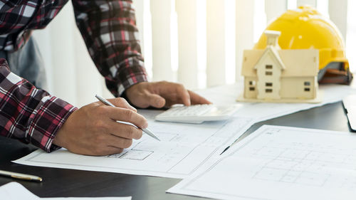 Man working on table