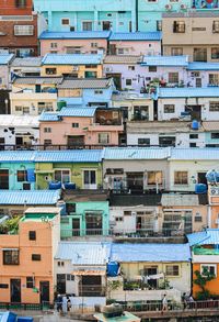 Full frame shot of residential building in city