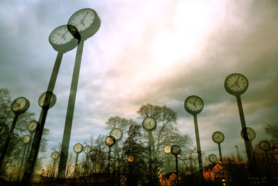 Low angle view of street light against sky