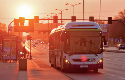 View of traffic on city street