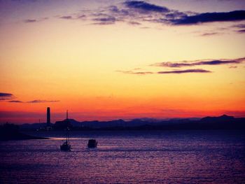 Scenic view of sea at sunset