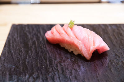 Close-up of sushi on table