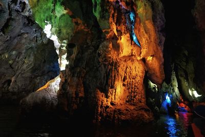 Rock formations at night