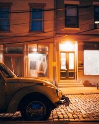 Cars parked in front of building