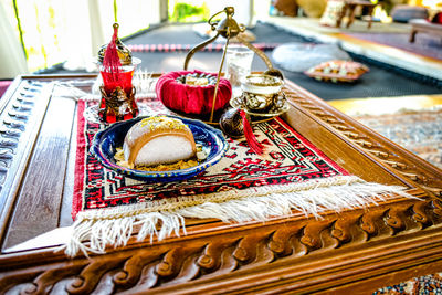 Close-up of food on table