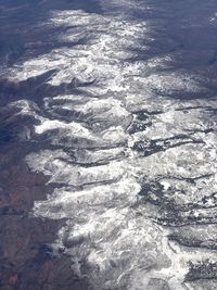High angle view of snow covered landscape