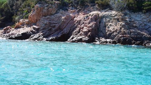 Rock formation in sea