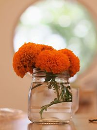 Close-up of food in glass on table