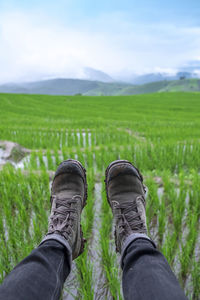 Low section of man on field