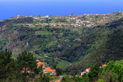 High angle view of townscape against sky