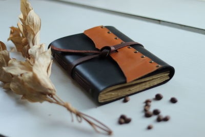 High angle view of chocolate on table