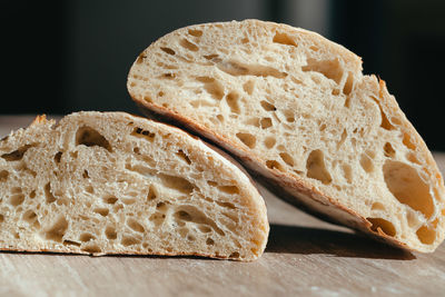 Close-up of bread on table