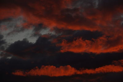 Scenic view of dramatic sky during sunset