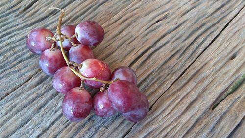 High angle view of berries on table