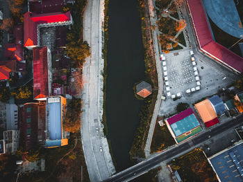 High angle view of car