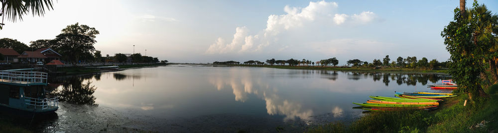 Panoramic view of river against sky