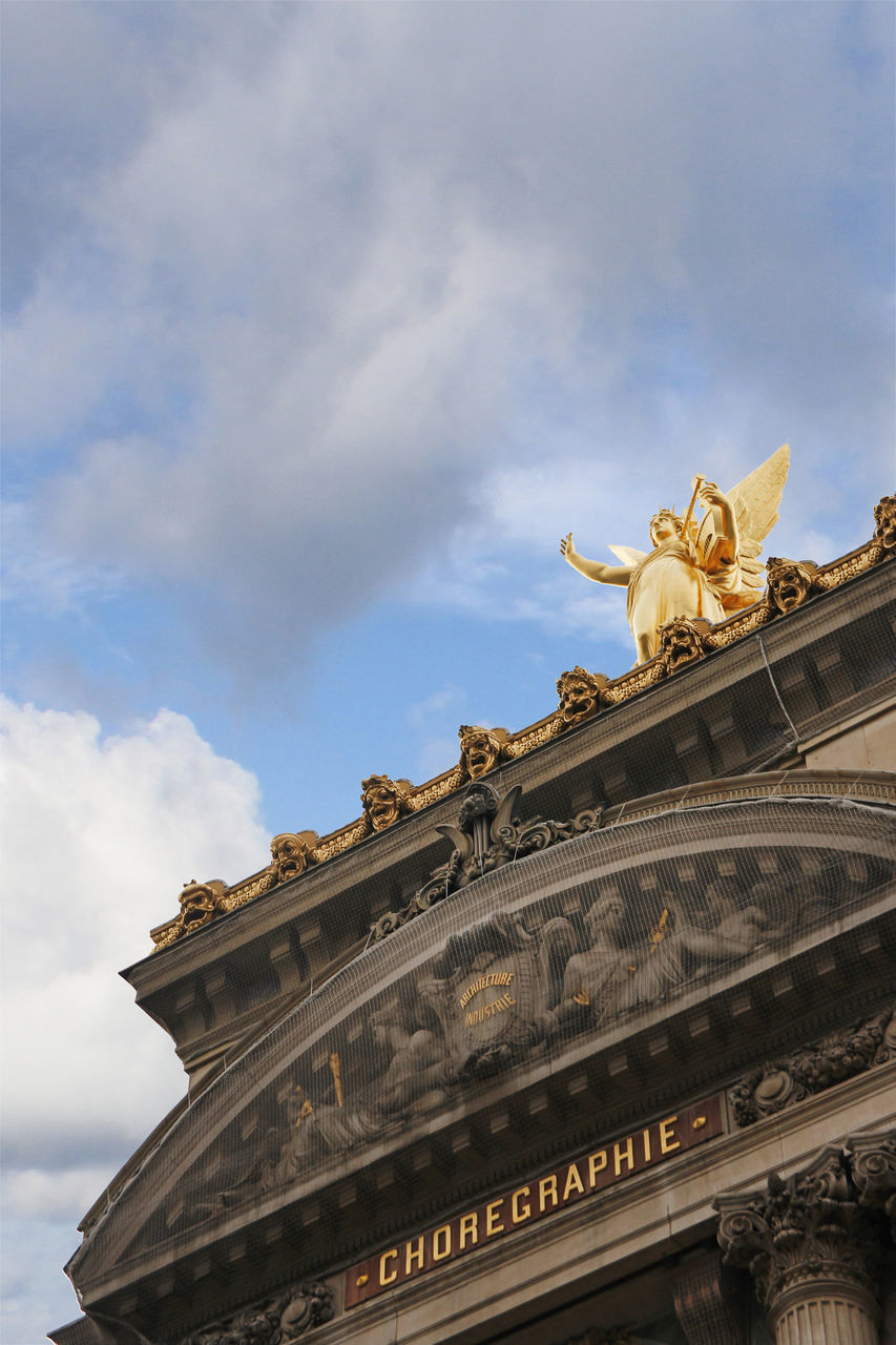 LOW ANGLE VIEW OF STATUE OF BUILDING