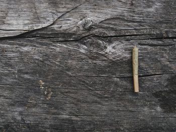 High angle view of cigarette on table